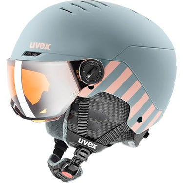 uvex Rocket jr Visor - robuster Skihelm für Kinder - Filterkategorie 2 - optimierte Belüftung - Blue matt - 54-58 cm im Sale
